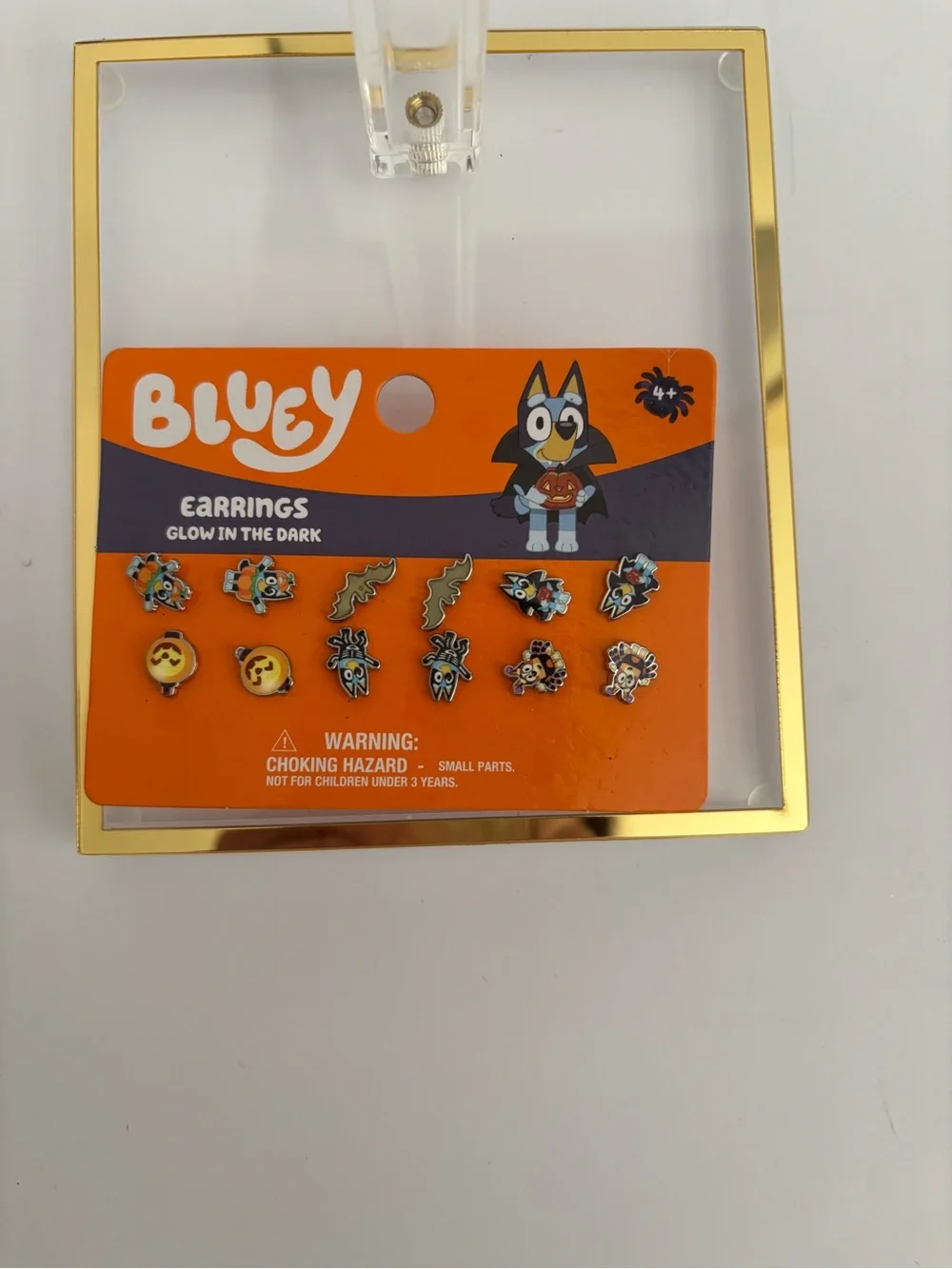 Bluey Kids Halloween Earring Set – Orange & Blue Glow-In-The-Dark
